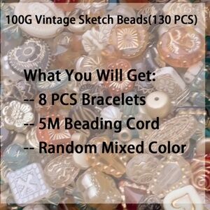 NIP! Bracelet Making Kit with 100G Vintage Style Baroque Gilded Beads!